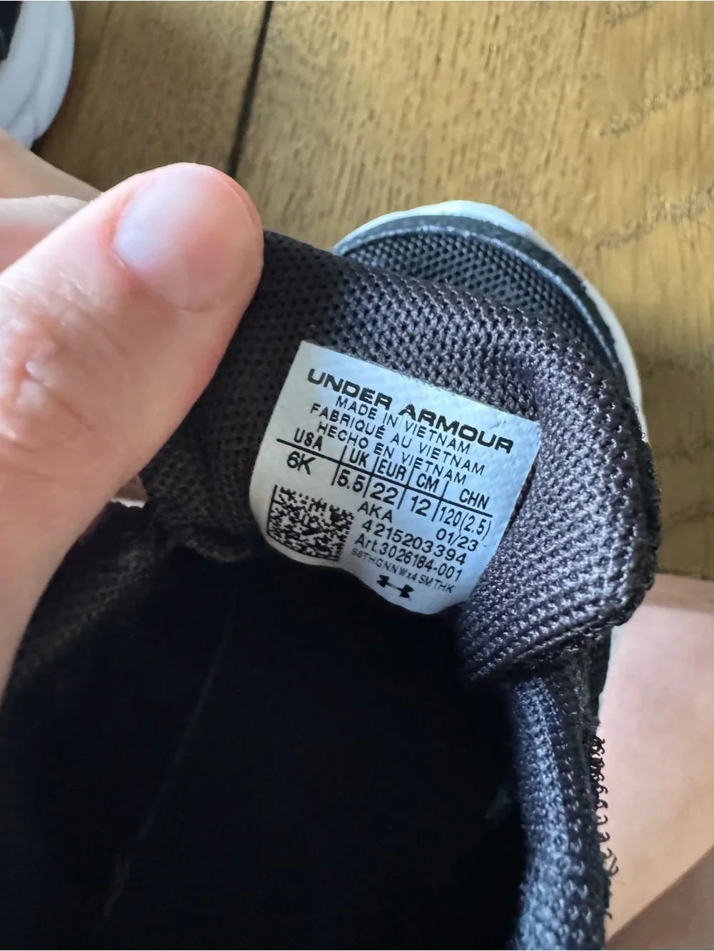 Under Armour Baby Toddler Black and White Velcro Sneakers